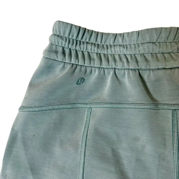 Lululemon Women's 4 Softstreme High Rise 4" Drawstring Waist Shorts Blue Green - Picture 3 of 5